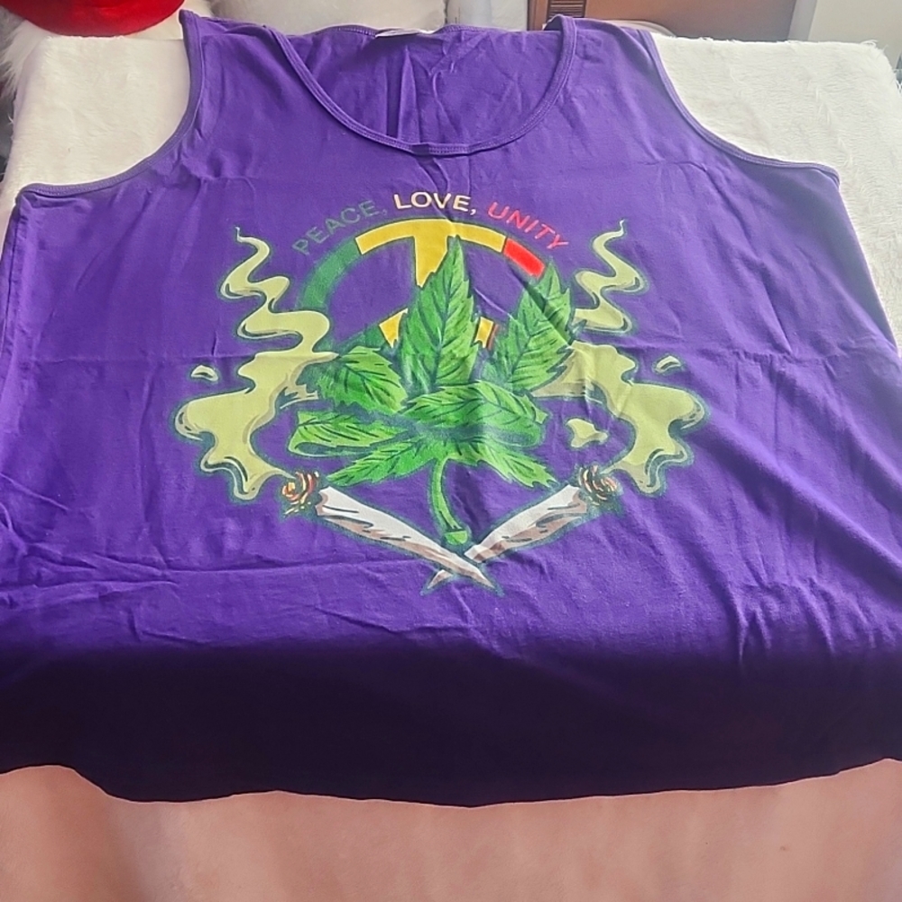 Custom Tank Top Love peace & unity worn 1 time.